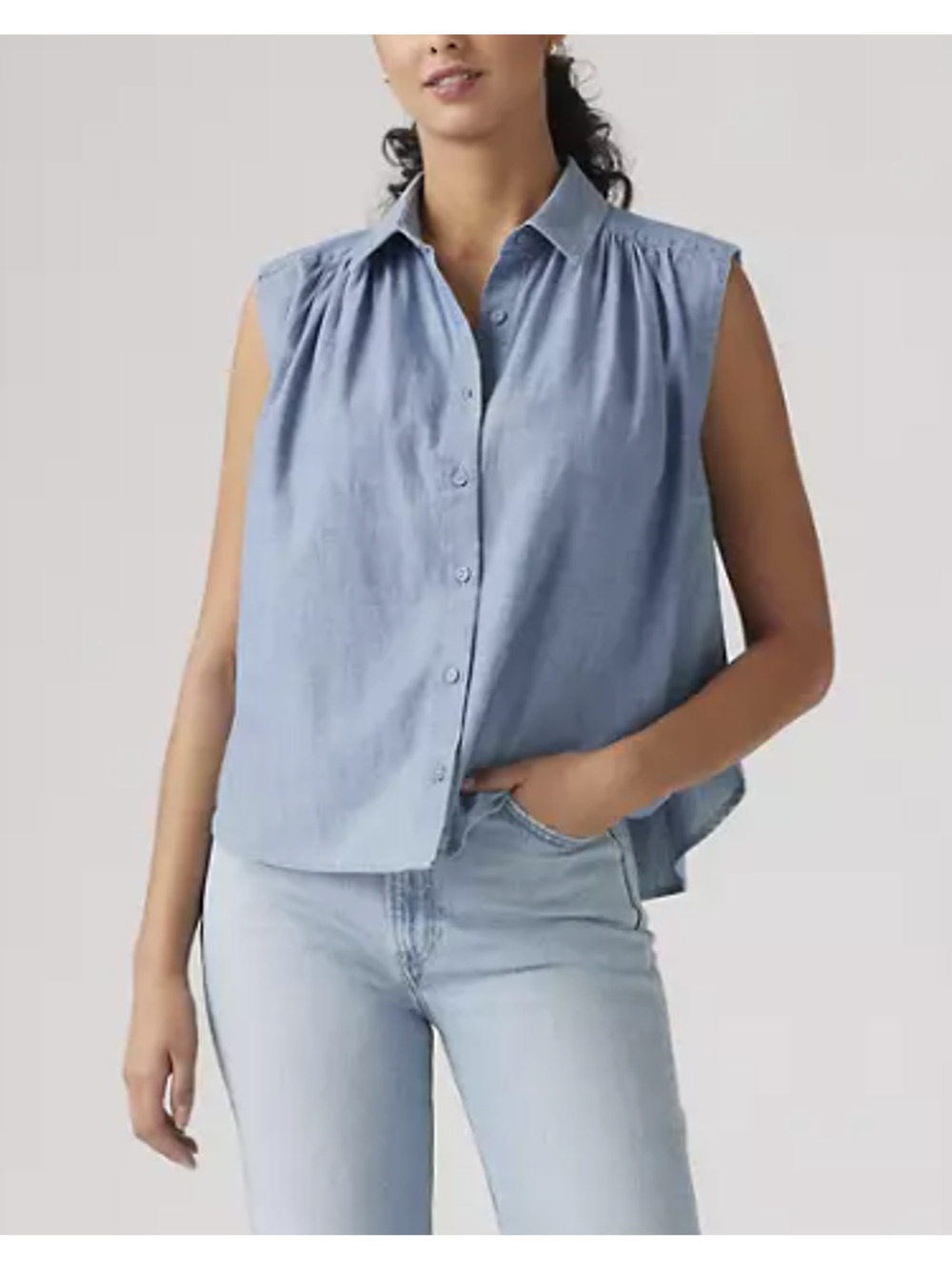 Levi's Women Gracen Sleeveless Blouse Alternate Fin Size L